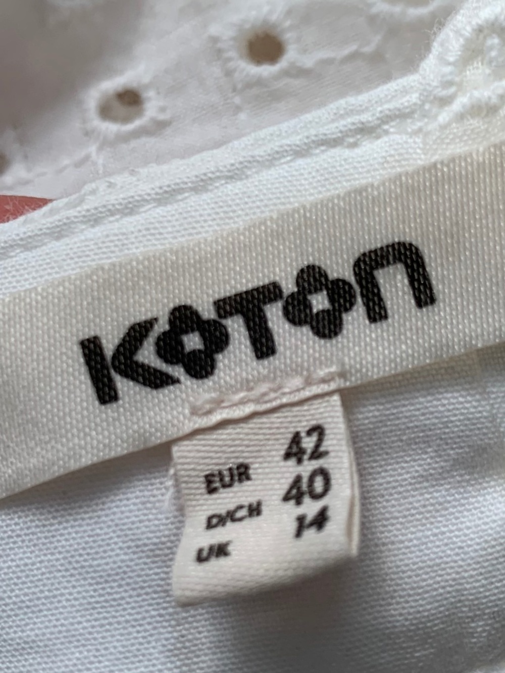 KOTON Maxi Dress Women's size EUR 42 or US XL Embroidered Backless Cotton White - Picture 12 of 14